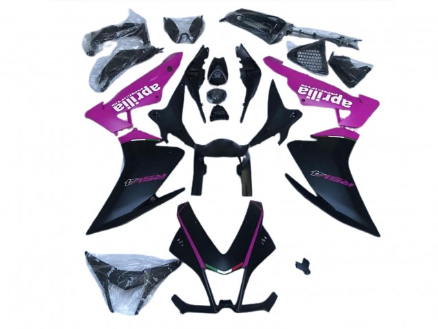 2010-2015 Noir Mat & Rose Aprilia RSV4 1000 Carénage Moto 2010-2015 Noir Mat & Rose Aprilia RSV4 1000 Carénage Moto
