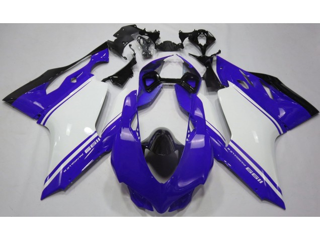 2011-2014 Bleu Brillant Blanc & Noir Ducati 1199 Carénage Moto 2011-2014 Bleu Brillant Blanc & Noir Ducati 1199 Carénage Moto