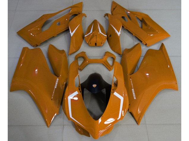 2011-2014 Orange Brillant & Blanc Ducati 1199 Carénage Moto 2011-2014 Orange Brillant & Blanc Ducati 1199 Carénage Moto