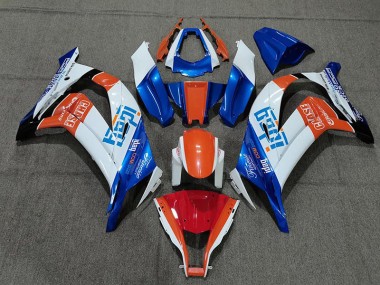 2011-2015 Blanc Bleu & Orange Kawasaki ZX10R Carénage Moto