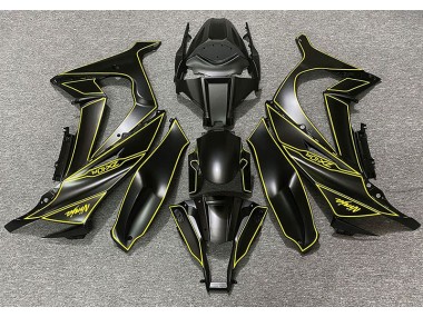 2011-2015 Doublure Noir Mat & Jaune Kawasaki ZX10R Carénage Moto