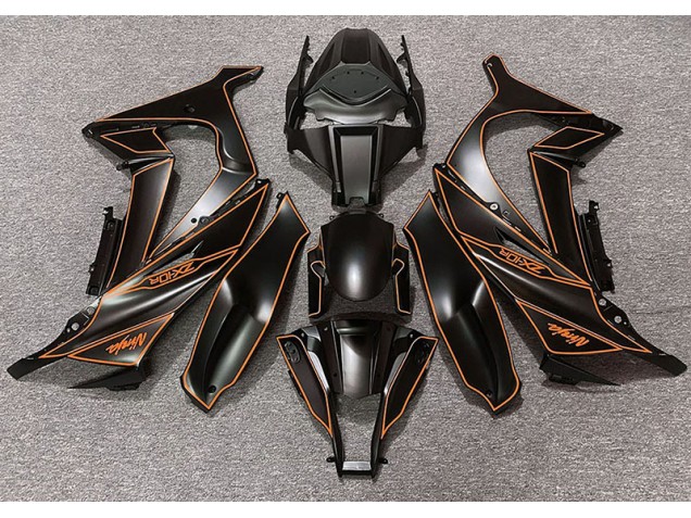 2011-2015 Doublure Noir Mat & Orange Kawasaki ZX10R Carénage Moto 2011-2015 Doublure Noir Mat & Orange Kawasaki ZX10R Carénage Moto