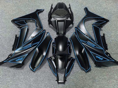 2011-2015 Doublure Noire Mate & Bleue Kawasaki ZX10R Carénage Moto