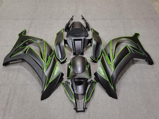 2011-2015 Doublure Noire Mate & Verte Kawasaki ZX10R Carénage Moto 2011-2015 Doublure Noire Mate & Verte Kawasaki ZX10R Carénage Moto