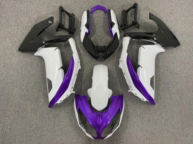 2012-2016 Blanc Brillant & Violet Kawasaki Ninja 650R Carénage Moto