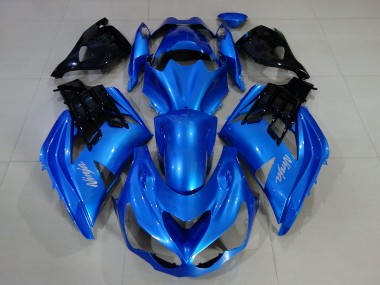 2012-2021 Bleu Vif & Noir Brillant Kawasaki ZX14R Carénage Moto