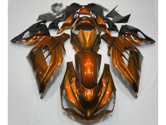 2012-2021 Brillant Orange Brûlé Kawasaki ZX14R Carénage Moto 2012-2021 Brillant Orange Brûlé Kawasaki ZX14R Carénage Moto