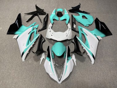 2013-2016 Blanc Brillant & Bleu Sarcelle Triumph Daytona 675 Carénage Moto