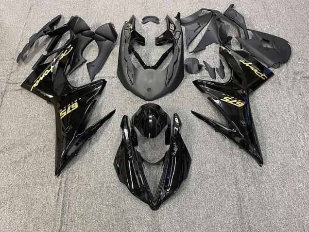 2013-2016 Noir Brillant Avec Or Triumph Daytona 675 Carénage Moto 2013-2016 Noir Brillant Avec Or Triumph Daytona 675 Carénage Moto