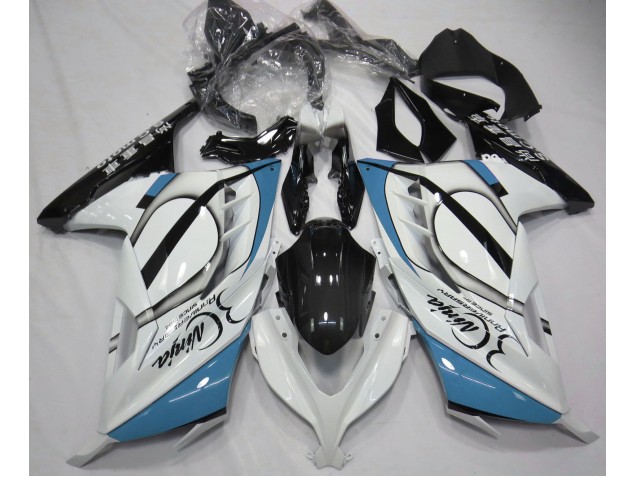 2013-2018 Blanc Brillant & Bleu Clair Kawasaki Ninja 300 Carénage Moto 2013-2018 Blanc Brillant & Bleu Clair Kawasaki Ninja 300 Carénage Moto