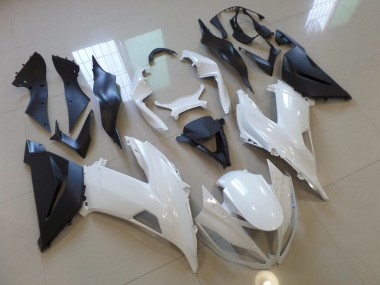 2013-2018 Blanc Brillant Noir Kawasaki ZX6R Carénage Moto
