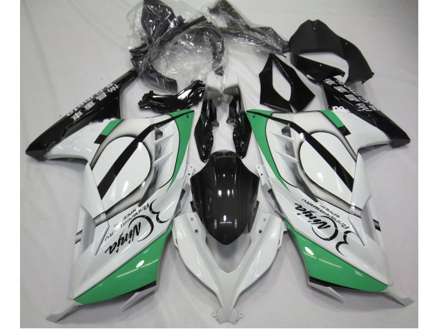 2013-2018 Blanc Brillant & Vert Kawasaki Ninja 300 Carénage Moto 2013-2018 Blanc Brillant & Vert Kawasaki Ninja 300 Carénage Moto