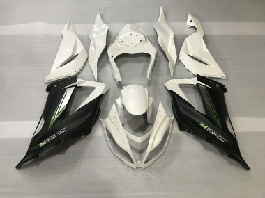 2013-2018 Blanc Cristal & Noir Satiné Kawasaki ZX6R Carénage Moto