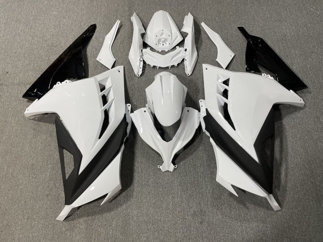 2013-2018 Blanc & Noir Brillant Kawasaki Ninja 300 Carénage Moto 2013-2018 Blanc & Noir Brillant Kawasaki Ninja 300 Carénage Moto