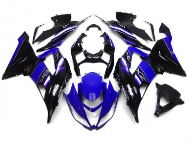 2013-2018 Bleu Profond & Noir Vibrants Kawasaki ZX6R Carénage Moto