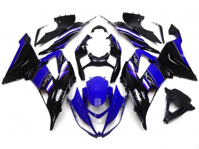 2013-2018 Bleu Profond & Noir Vibrants Kawasaki ZX6R Carénage Moto 2013-2018 Bleu Profond & Noir Vibrants Kawasaki ZX6R Carénage Moto