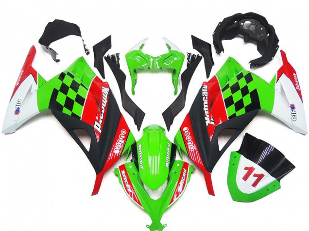 2013-2018 Carreaux Rouges & Noirs Brillants Kawasaki Ninja 300 Carénage Moto 2013-2018 Carreaux Rouges & Noirs Brillants Kawasaki Ninja 300 Carénage Moto