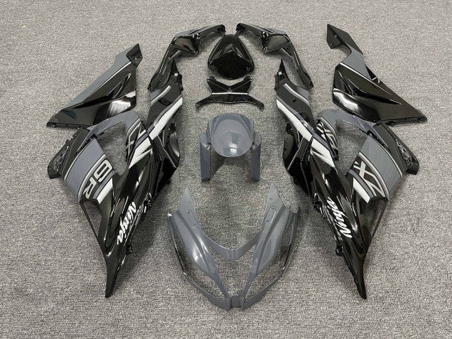 2013-2018 Gris Brillant & Noir Kawasaki ZX6R Carénage Moto 2013-2018 Gris Brillant & Noir Kawasaki ZX6R Carénage Moto