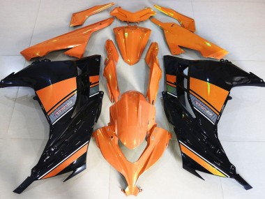 2013-2018 Lever Du Soleil Orange & Noir Kawasaki Ninja 300 Carénage Moto