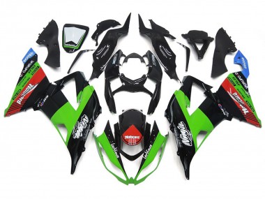 2013-2018 Motocard Verte & Noire Kawasaki ZX6R Carénage Moto