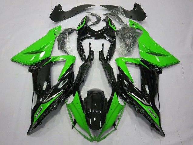 2013-2018 Noir Brillant Uni Vert Kawasaki ZX6R Carénage Moto 2013-2018 Noir Brillant Uni Vert Kawasaki ZX6R Carénage Moto