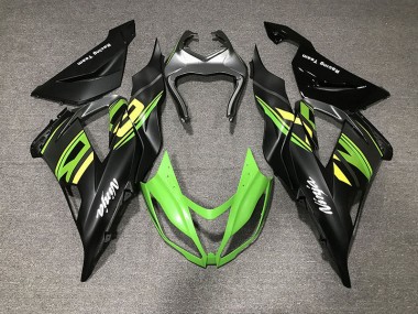 2013-2018 Noir Mat & Course Kawasaki ZX6R Carénage Moto