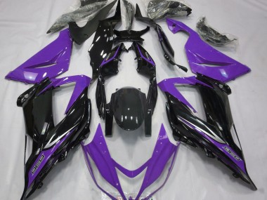 2013-2018 Noir & Violet Kawasaki ZX6R Carénage Moto