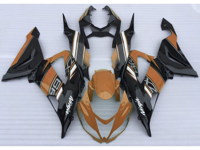 2013-2018 Orange Brillant & Noir Kawasaki ZX6R Carénage Moto 2013-2018 Orange Brillant & Noir Kawasaki ZX6R Carénage Moto