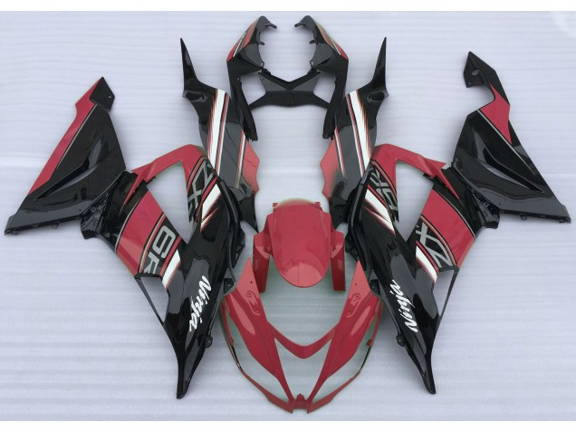 2013-2018 Rouge Brillant & Noir Kawasaki ZX6R Carénage Moto 2013-2018 Rouge Brillant & Noir Kawasaki ZX6R Carénage Moto