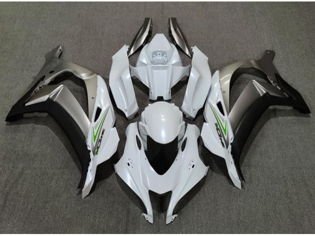2016-2019 Blanc Nacré & Argent Kawasaki ZX10R Carénage Moto 2016-2019 Blanc Nacré & Argent Kawasaki ZX10R Carénage Moto