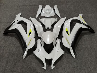 2016-2019 Blanc Nacré & Jaune Kawasaki ZX10R Carénage Moto