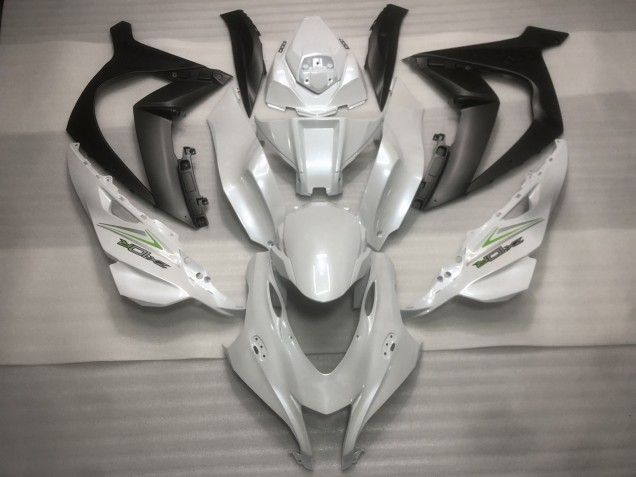 2016-2019 Blanc Nacré & Vert Kawasaki ZX10R Carénage Moto 2016-2019 Blanc Nacré & Vert Kawasaki ZX10R Carénage Moto