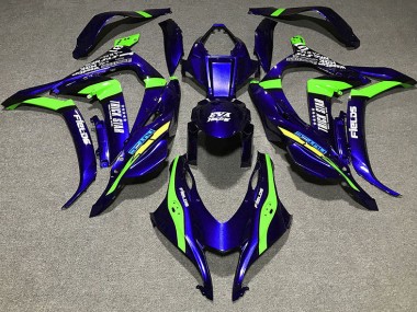 2016-2019 Bleu Profond Trickstar Kawasaki ZX10R Carénage Moto
