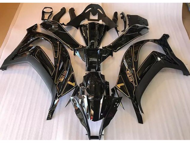 2016-2019 Noir & Or Kawasaki ZX10R Carénage Moto 2016-2019 Noir & Or Kawasaki ZX10R Carénage Moto