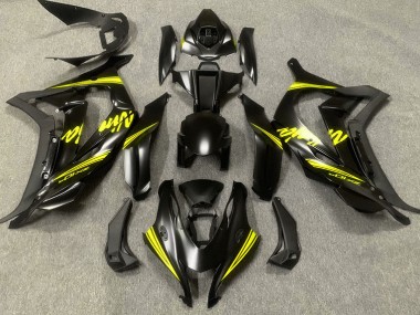 2016-2019 Noir Satiné & Jaune Kawasaki ZX10R Carénage Moto