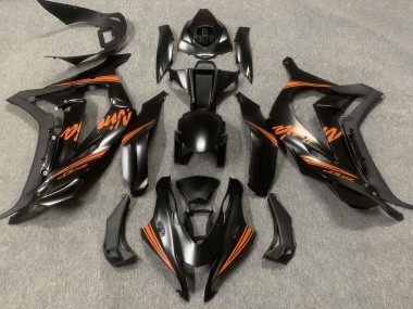 2016-2019 Noir Satiné & Orange Kawasaki ZX10R Carénage Moto