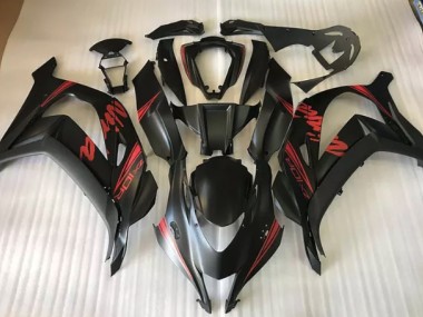 2016-2019 Noir Satiné & Rouge Kawasaki ZX10R Carénage Moto
