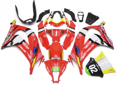2016-2019 Rouge & Noir Avec Blanc Kawasaki ZX10R Carénage Moto
