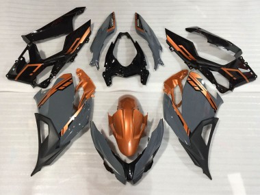 2018-2023 Nardo Gris & Orange Kawasaki Ninja 400 Carénage Moto