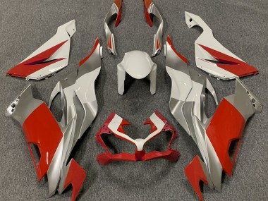 2019-2023 Rouge Blanc & Argent Kawasaki ZX6R Carénage Moto