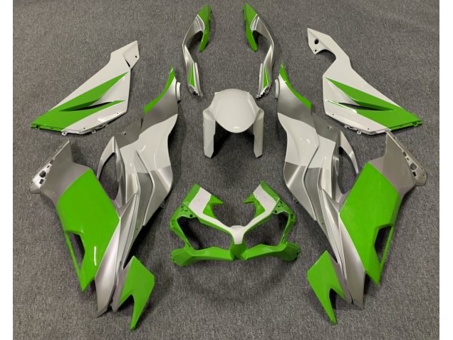 2019-2023 Vert Brillant Blanc & Argent Kawasaki ZX6R Carénage Moto 2019-2023 Vert Brillant Blanc & Argent Kawasaki ZX6R Carénage Moto