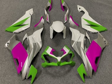 2019-2023 Vert Brillant Rose & Argent Kawasaki ZX6R Carénage Moto