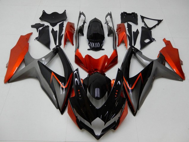 Carénages Moto Suzuki GSXR 600/750 2008-2010 - Orange Gris Noir Brillant
