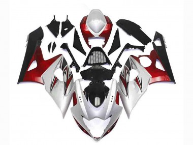 Kits Carénage Moto Suzuki GSXR 1000 2005-2006 - Argent Rouge Noir