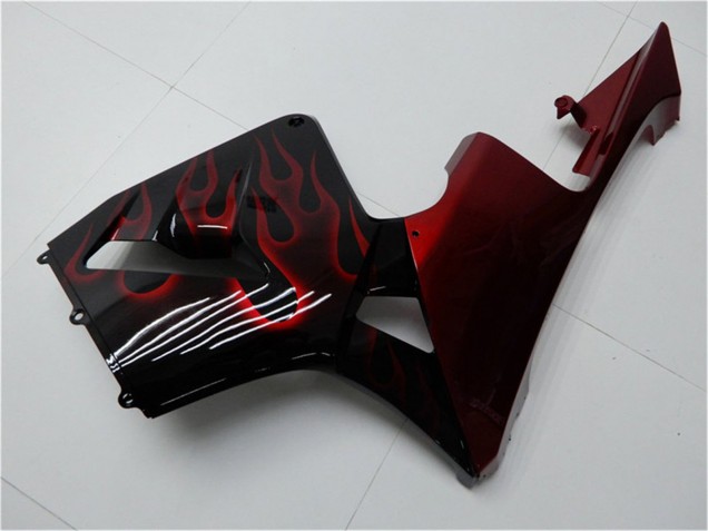 Kits Carénage Moto Honda CBR600RR 2005-2006 - Noir Brillant Rouge Flamme