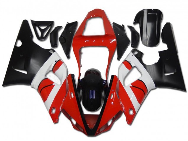 Carénage Moto Yamaha YZF R1 2000-2001 - Rouge Blanc Noir Brillant