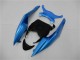Carénages Moto Kawasaki ZX6R 2009-2012 - Bleu Clair Noir Brillant