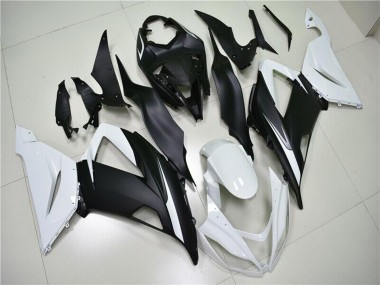 Carénages ABS Kawasaki ZX6R 2013-2018 - Blanc Noir Mat