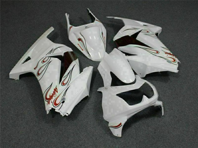Carénages Moto Kawasaki EX250 2008-2012 - Blanc Rouge