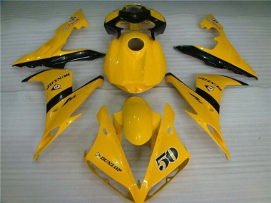 Carénages Moto Yamaha YZF R1 2004-2006 - Jaune Noir Brillant Dunlop 50